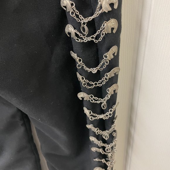 Black Jeans w/ Chain Detail - Picture 3 of 4